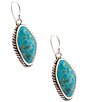 Barse Boulder Silver And Genuine Turquoise Drop Earrings - Image 2