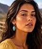 Barse Boulder Silver And Genuine Turquoise Drop Earrings - Image 3