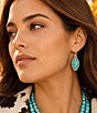 Barse Boulder Silver And Genuine Turquoise Drop Earrings - Image 4