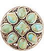 Color:Turquoise/Gold - Image 2 - Bronze & Genuine Turquoise Stones Statement Ring