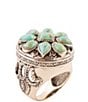 Barse Bronze & Genuine Turquoise Stones Statement Ring - Image 1