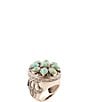 Barse Bronze & Genuine Turquoise Stones Statement Ring - Image 1