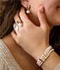 Barse White Mother of Pearl Golden Butterfly Post Drop Earrings, Color:Gold - Image 4