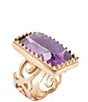 Barse Bronze, Abalone and Amethyst Moonlit Tide Statement Ring - Image 1
