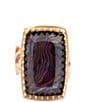 Barse Bronze, Abalone and Amethyst Moonlit Tide Statement Ring - Image 2