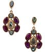 Barse Bronze, Abalone and Purple Turquoise Serenia Drop Earrings, Color:Gold/Multi - Image 1