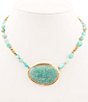 Barse Bronze and Amazonite Short Pendant Necklace,All Products : American Fashion Style Bags On Sale