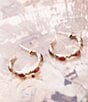 Color:Gold - Image 3 - Bronze and Carnelian Genuine Stone Hoop Earrings