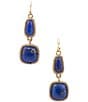 Barse Bronze and Cascade Duo Linear Earrings, Color:Lapis/Gold - Image 1