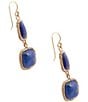 Barse Bronze and Cascade Duo Linear Earrings, Color:Lapis/Gold - Image 2
