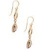 Barse Bronze and Dalmation Jasper Terra Linear Earrings, Color:Jasper/Gold - Image 2