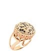 Barse Bronze and Dalmation Jasper Terra Statement Ring, Color:Jasper/Gold - Image 1
