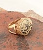 Barse Dalmatian Jasper Golden Statement Ring - Image 4