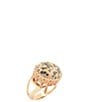 Barse Dalmatian Jasper Golden Statement Ring - Image 1