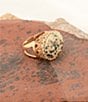 Barse Dalmatian Jasper Golden Statement Ring - Image 4