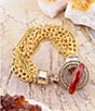 Barse Orange Carnelian Golden Chain Bracelet, Color:Gold - Image 3