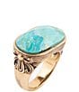 Barse Blue Turquoise Oval Statement Ring - Image 1