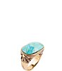 Barse Blue Turquoise Oval Statement Ring - Image 1