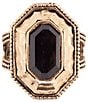 Color:Onxy - Image 1 - Bronze and Faceted Onyx Cocktail Ring
