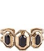 Color:Onyx - Image 1 - Bronze and Faceted Onyx Statement Cuff Bracelet