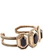 Color:Onyx - Image 2 - Bronze and Faceted Onyx Statement Cuff Bracelet