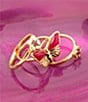 Barse Pink Fuchsia Agate Golden Butterfly Triple Ring Set - Image 3