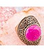 Barse Bronze and Fuchsia Agate Statement Ring, Color:Fuschia Agate - Image 3