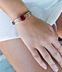 Barse Stamped Orange Carnelian Golden Cuff Bracelet, Color:Gold/Orange Carnelian - Image 4