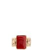 Barse Stamped Orange Carnelian Golden Ring - Image 2