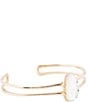 Barse Madeline White Mother of Pearl and Golden Cuff Bracelet, Color:Mother of Pearl - Image 1