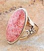 Barse Bronze and Genuine Orange Sponge Coral Oval Statement Ring - Image 3