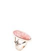 Barse Bronze and Genuine Orange Sponge Coral Oval Statement Ring - Image 1