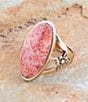 Barse Bronze and Genuine Orange Sponge Coral Oval Statement Ring - Image 3