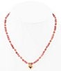 Barse Pink Rhodonite and Golden Bronze Heart Pendant Necklace, Color:Rhodonite/Gold - Image 1