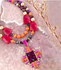Barse Santa Fe Purple Turquoise Cross Pendant Layered Statement Necklace - Image 4