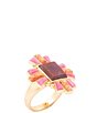 Barse Santa Fe Purple Turquoise Golden Statement Ring, Color:Purple Multi - Image 1