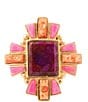 Barse Santa Fe Purple Turquoise Golden Statement Ring - Image 2