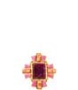 Barse Santa Fe Purple Turquoise Golden Statement Ring - Image 2