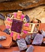 Barse Santa Fe Statement Golden Cuff Bracelet, Color:Purple Turquoise/Agate - Image 4