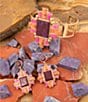 Barse Santa Fe Statement Golden Cuff Bracelet, Color:Purple Turquoise/Agate - Image 5