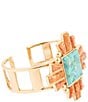 Barse Santa Fe Statement Golden Cuff Bracelet, Color:Turquoise/Copper Opal - Image 1