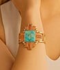 Barse Santa Fe Statement Golden Cuff Bracelet, Color:Turquoise/Copper Opal - Image 3