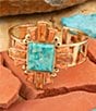 Barse Santa Fe Statement Golden Cuff Bracelet, Color:Turquoise/Copper Opal - Image 4