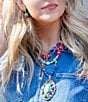 Barse Colorful Concho Turquoise Beaded Multi-Strand Statement Necklace - Image 3