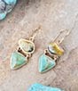 Color:Multi - Image 2 - Bronze and Genuine Stone Drop Earrings