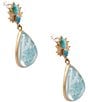 Barse Bronze and Genuine Stone Ethereal Crane Statement Earrings, Color:Turquoise - Image 2