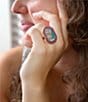 Barse Flamingo Pink Agate Golden Statement Ring, Color:Gold/Pink - Image 3