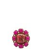 Barse Magenta Flame Bronze And Genuine Stone Statement Ring - Image 2