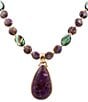 Barse Bronze and Genuine Stone Moonlit Currents Short Pendant Necklace - Image 1