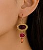 Barse Bronze and Genuine Stone Ovation Drop Earrings, Color:Gold/Multi - Image 3